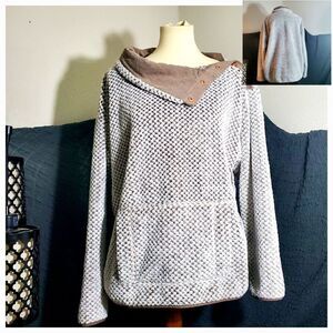 St. John's Bay Cowl Neck Gray Sweater Top Size Large